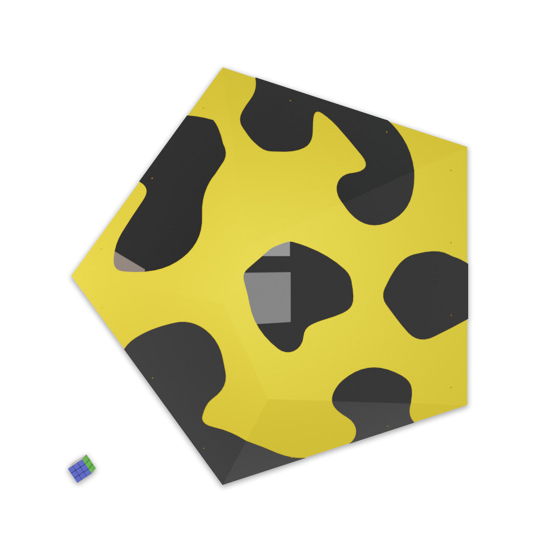 Leopard print Limpet climbing volume — yellow with black rosettes